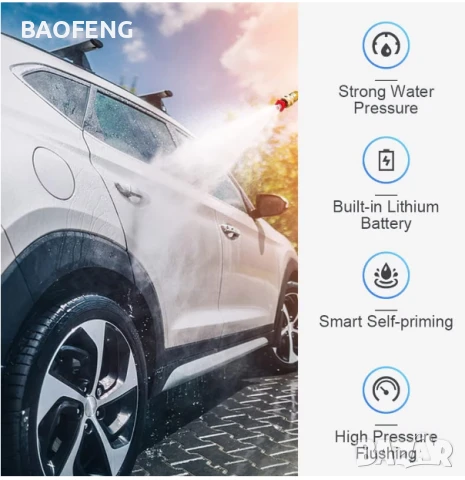 ТОП ЦЕНА АКУМУЛАТОРНА ВОДОСТРУЙКА за кола дом градина 30 bar, снимка 6 - Други инструменти - 50574891