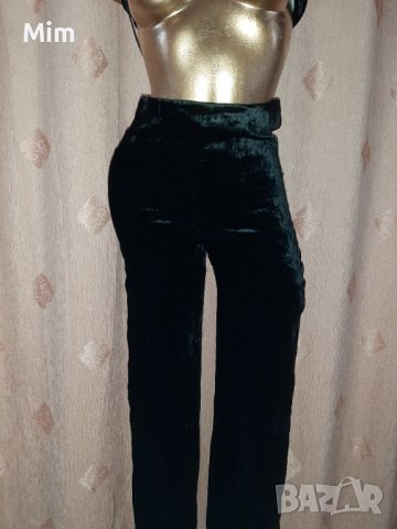 S Черен клин с висока талия от плюш и къс топ , снимка 3 - Комплекти - 39014747