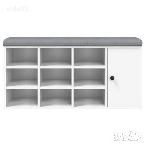 vidaXL Пейка за обувки, бяла, 102x32x50 см, инженерно дърво, снимка 5 - Маси - 56148127