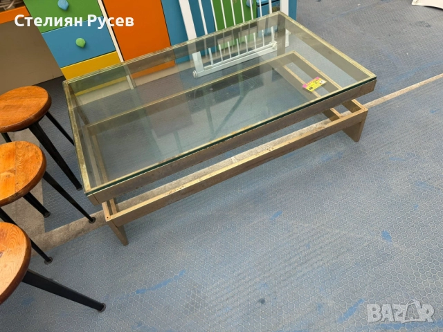 2609 стъклена холна маса / масичка -цена 200 лв или 102.26 евро смр стъклото е дебело 10мм -37 см ви, снимка 4 - Маси - 51847073