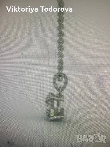 Ново колие с ест.диамант-1 карат-ТОП ОФЕРТА-ВИЖ ТЕСТА-НА ЦЕНАТА НА 0,50К, снимка 2 - Колиета, медальони, синджири - 49686051