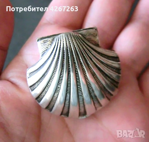 Малка сребърна кутийка мида, снимка 6 - Статуетки - 50945808