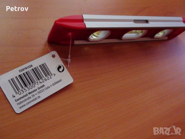 CONNEX Germany - Точен Марков Магнитен Нивелир 225 mm   !!! ЧИСТО НОВ , с етикета !!! GERMANY, снимка 4 - Измервателни инструменти - 29365005