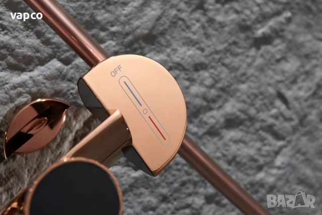 Интелигентна душ система Rose Gold с термостат и LED дисплей D47, снимка 9 - Душове - 52195503