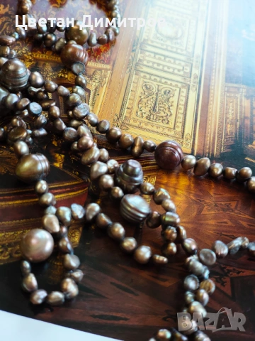 много ДЪЛГО ретро колие / наниз от  истински барокови перли, снимка 4 - Колиета, медальони, синджири - 53269828
