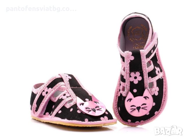 Детски пантофи "Barefoot" черно коте 21/33