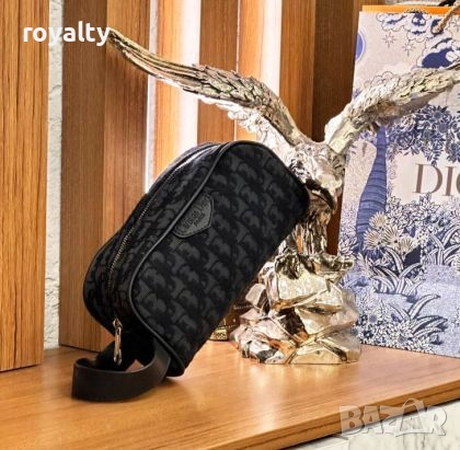 Christian Dior Кожена Черна Мъжка Чанта 