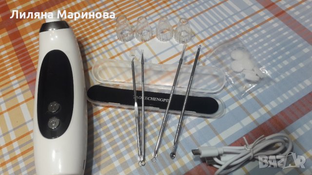 УРЕД ЗА ПРЕМАХВАНЕ НА ЧЕРНИ ТОЧКИ + КОМПЛЕКТ ОТ 4 БР ИНСТРУМЕНТИ ЗА АКНЕ И ЧЕРНИ ТОЧКИ, снимка 3 - Други - 31146436
