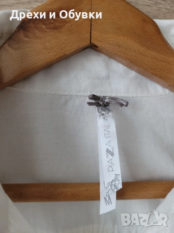 Дълга бяла риза памучна материя Италия , снимка 8 - Ризи - 54157837