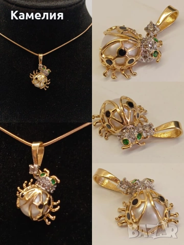 Златна висулка с брилианти 