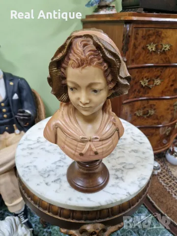 Антикварен колекционерски бюст фигура статуетка , снимка 3 - Статуетки - 49484231