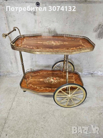 Количка за сервиране с интарзия, снимка 6 - Други - 50667923