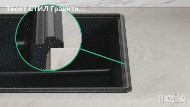 графит кухненска мивка от гранит Копенхаген 780х500 Top 50, снимка 7 - Мивки - 47903840