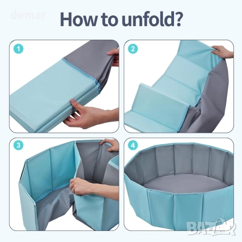 Бебешки басейн за топки, сгъваем, преносим детски басейн, червен 80 см, снимка 5 - Образователни игри - 52065996