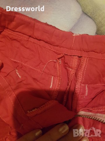 Червени къси панталони, рязана дантела 4 / 5 години, памук, снимка 3 - Детски панталони и дънки - 17536354
