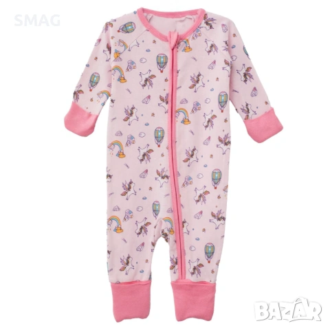 Бебешки гащеризон ромпър памук розов еднорог_1256502, снимка 2 - Бебешки гащеризони - 54288156