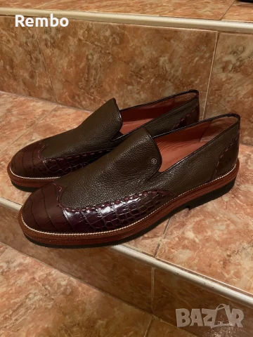 Мъжки кожени обувки мокасини, снимка 3 - Мокасини - 50825747