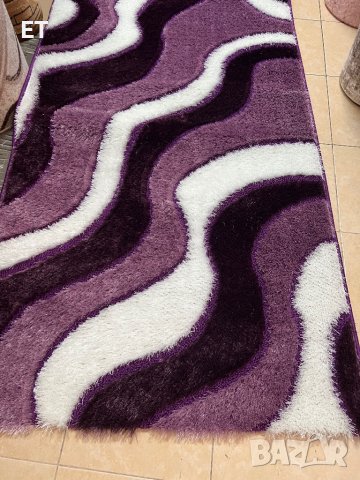 Пътека Шаги, черно-червено,едноцветна, крем, Бяла,лилава,лилаво-бяла, снимка 4 - Пътеки - 38152076