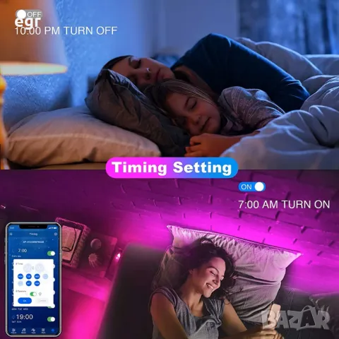 Smart RGB LED Умна блутут диодна лента с дистанционно, снимка 7 - Лед осветление - 49824860