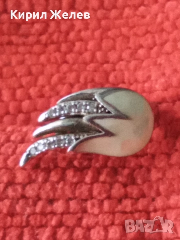 КРАСИВА ЕМАЙЛИРАНА СРЕБЪРНА ОБЕЦА КРИЛЦЕ РОДИРАНО СРЕБРО 925 с ЦИРКОНЧЕТА 38804, снимка 8 - Обеци - 50535993