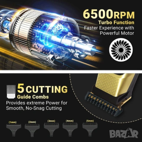 VGR VL-366 Limited Edition Професионален 3 в 1 комплект за поддръжка (Златен), снимка 4 - Машинки за подстригване - 54142145