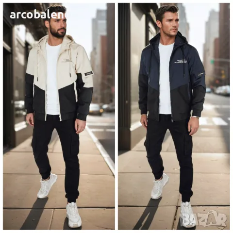 Мъжко преходно яке с качулка, 2цвята 