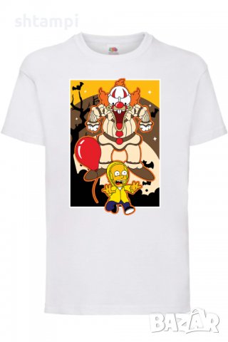 Детска тениска The Simpsons Krusty The Clown Pennywise 01,Halloween,Хелоуин,Празник,Забавление,, снимка 3 - Детски тениски и потници - 38158348