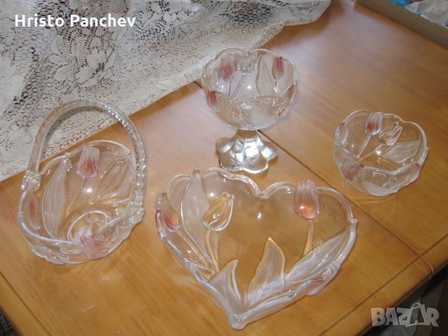 уникални ретро-чаши, стъклени декоративни съдини,  фруктиери, снимка 4 - Декорация за дома - 29161161