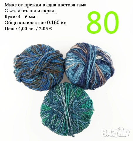 Евтини прежди в малки количества - нови и остатъци, снимка 8 - Други - 52029828