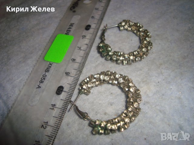 СТАРИ КРАСИВИ ПОСРЕБРЕНИ КРИСТАЛНИ АРТ ОБЕЦИ СТИЛНИ НЕЖНИ 20760, снимка 4 - Обеци - 36635578
