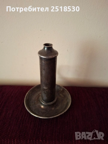 Старинен сребърен свещник, снимка 8 - Антикварни и старинни предмети - 54178722