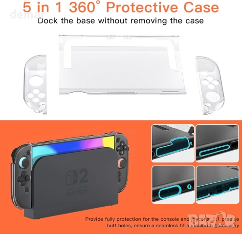 OCYEMY 20 в 1, калъф за носене и аксесоари за Nintendo Switch 2 (2025), снимка 4 - Аксесоари - 51542223