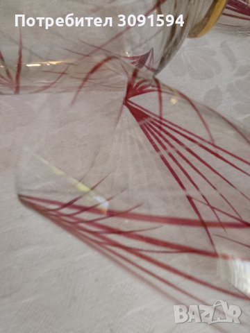  Винтидж Германия ,Комплект кана и 4 чаши за вино рисуваниано стъкло , снимка 9 - Други ценни предмети - 44422620