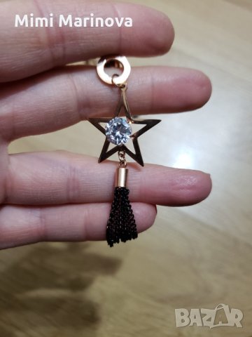 Висящи обеци Звездички, снимка 2 - Обеци - 31177017