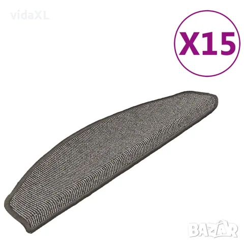 vidaXL Изтривалки за стълби, 15 бр., 65x21x4 см, сиви, полукръгли, големи, снимка 1 - Изтривалки - 56146108
