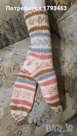 Ръчно плетени дамски чорапи антибактериални размер 38, снимка 1 - Дамски чорапи - 30466276