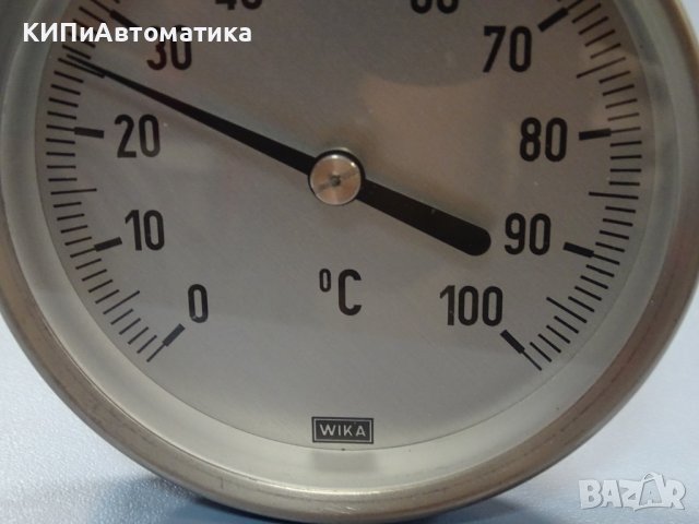 биметален термометър Wika thermometer ф100mm, 0/+100°C, L-400mm, снимка 3 - Резервни части за машини - 37104283