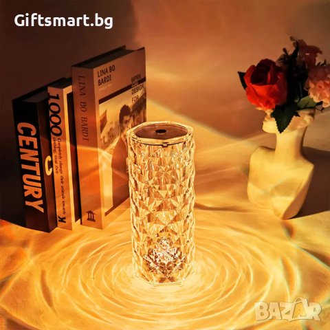 Кристална/Диамантена/презареждаща се LED Лампа, 16 цвята, дистанционно, снимка 2 - Настолни лампи - 40319787