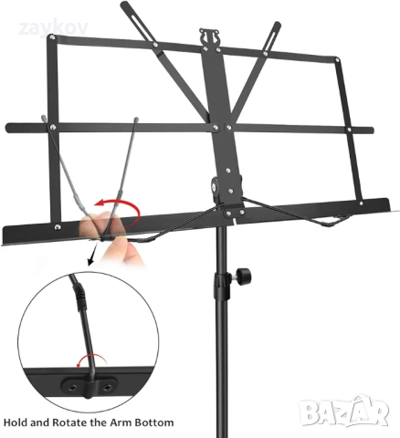 Поставка за ноти Martisan/Преносима сгъваема стойка за музика Супер здрав статив, снимка 8 - Други стоки за дома - 44697708