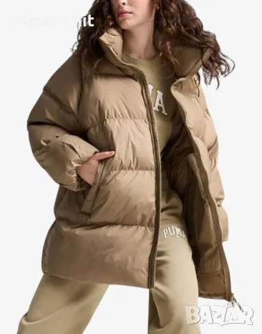 Оригинал. Дамско зимно яке PUMA Oversized Puffer Jacket Beige, снимка 2 - Якета - 56549747