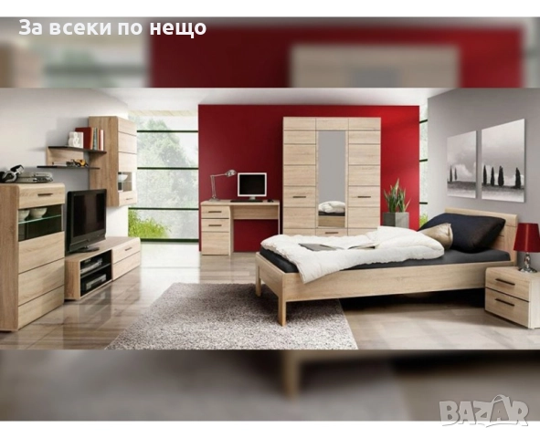 Гардероб с огледало SOLO 3D2S дъб сонома Код P1463, снимка 3 - Гардероби - 52327215