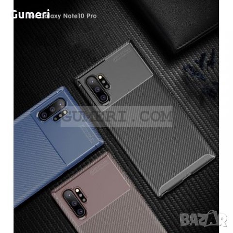 Samsung Galaxy Note 10 Plus Противоударен Силиконов Гръб - Карбон, снимка 2 - Калъфи, кейсове - 33948995
