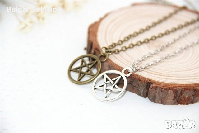 😈 Колие с пентаграм от филма Supernatural, снимка 5 - Колиета, медальони, синджири - 52597764