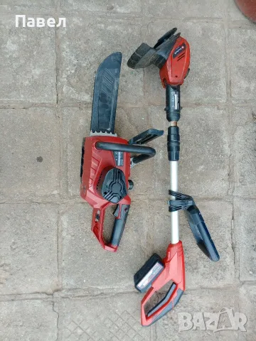 Сет акумулаторни тример и трион einhell ge-ct 18 li и einhell ge-lc 18 li solo