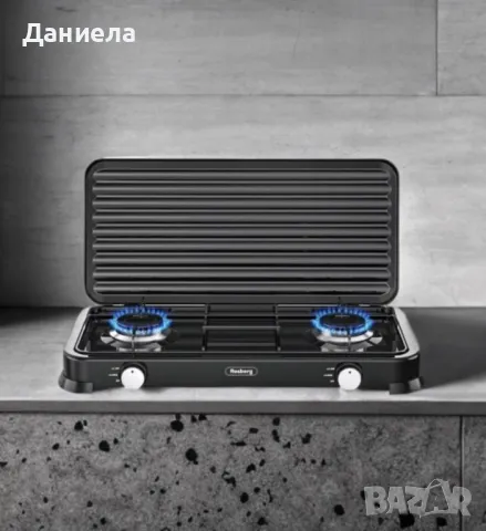 Двоен газов котлон с капак Rosberg, 30mbar\2x2.2kWh