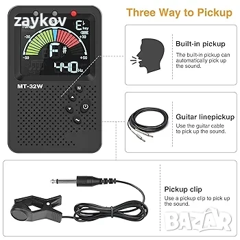 Метроном тунер, 3-в-1 акумулаторен цифров метроном с вокално броене, тон генератор тунери за китара, снимка 4 - Друга електроника - 51160569