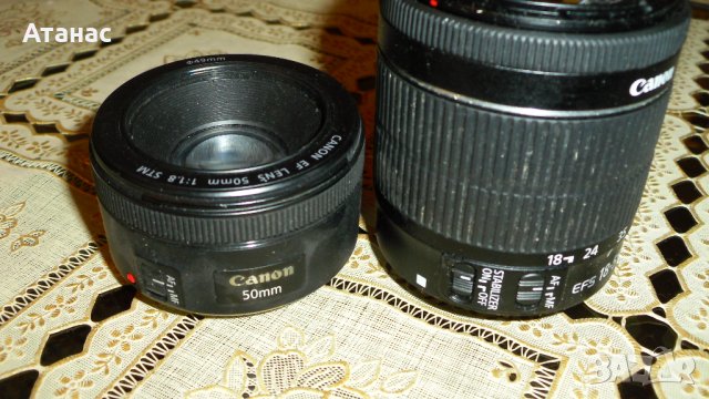 Обективи Canon EF 50мм f/1.8 STM  и Canon EF-S 18-55мм IS STM, снимка 5 - Обективи и филтри - 36948797