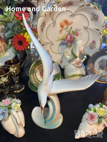Hollóháza Hungary гларус порцелан фигура circa 1960 г., снимка 5 - Антикварни и старинни предмети - 54026079