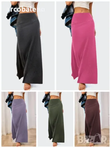 Едноцветна трикотажна дамска пола, 5цвята 