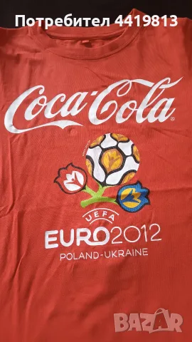 Подарявам тениска Coca-Cola EURO 2012, размер L, памук, червена, снимка 2 - Тениски - 55942134